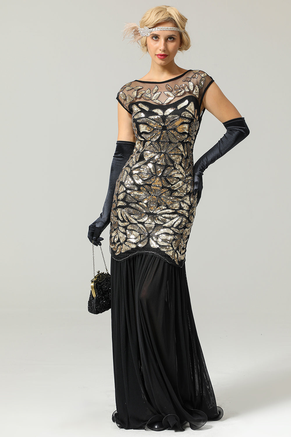 Black Mermaid Flapper Dress