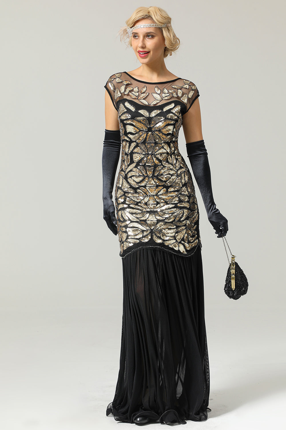 Black Mermaid Flapper Dress