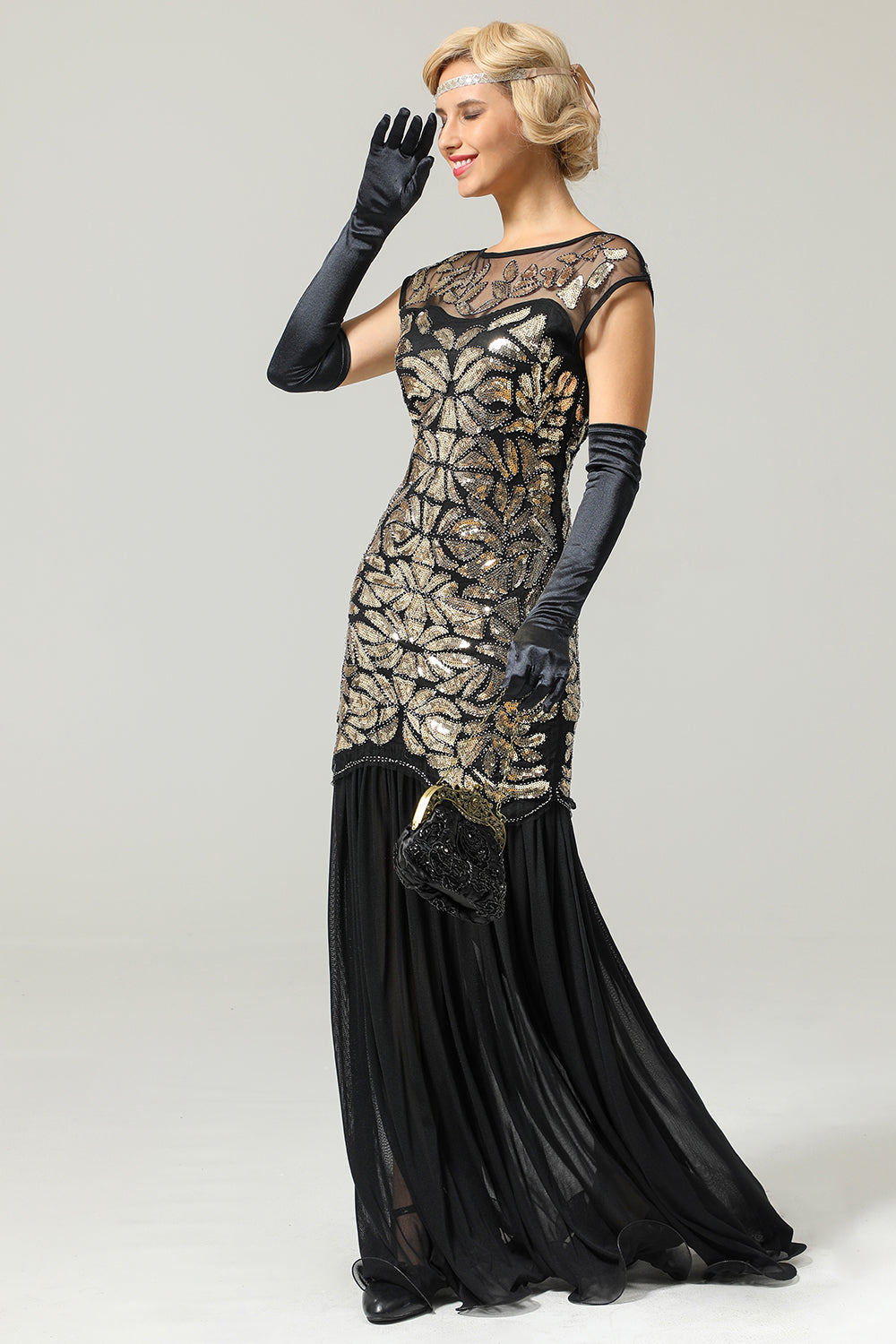 Black Mermaid Flapper Dress