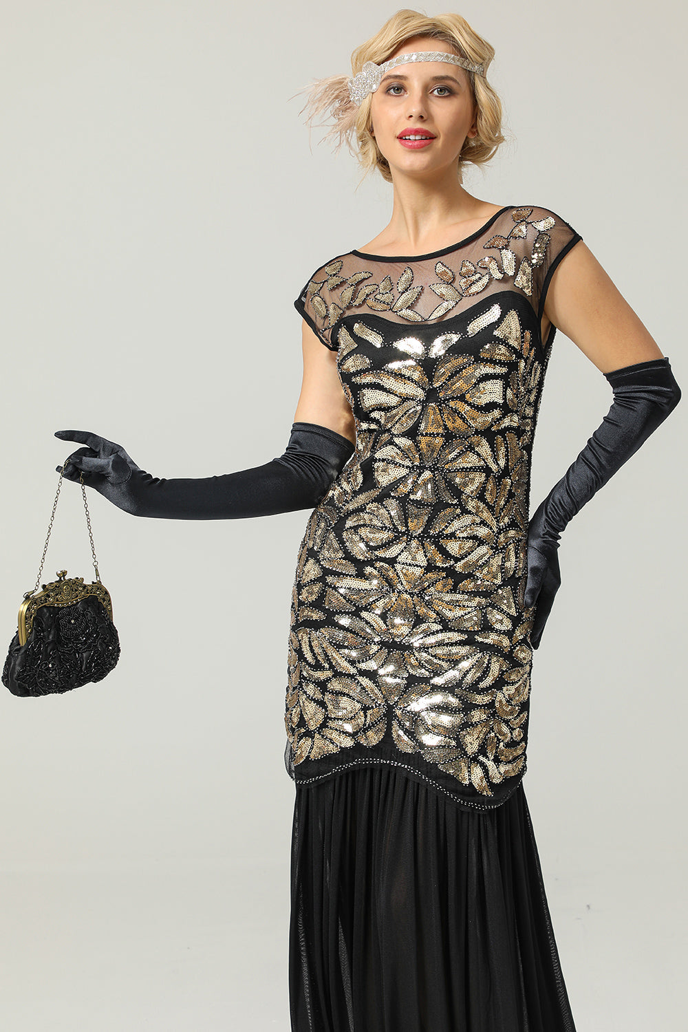 Black Mermaid Flapper Dress
