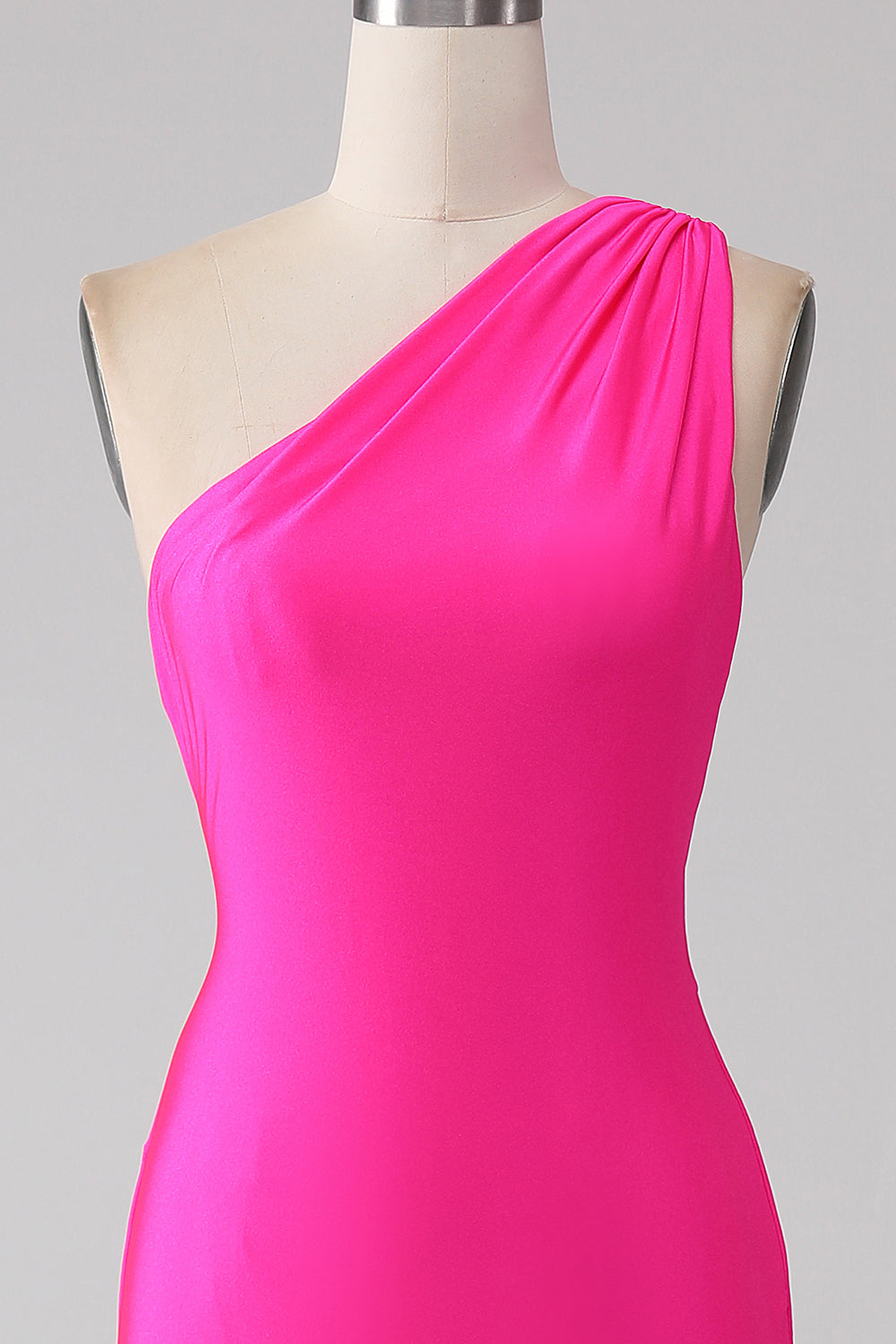 Mermaid Hot Pink One Shoulder Long Ball Dress