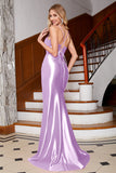 Stunning Royal Blue Mermaid Spaghetti Straps Corset Ball Dress with Split Front