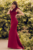 One Shoulder Mermaid Burgundy Ball Dress