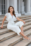White Lace Formal Jumpsuits