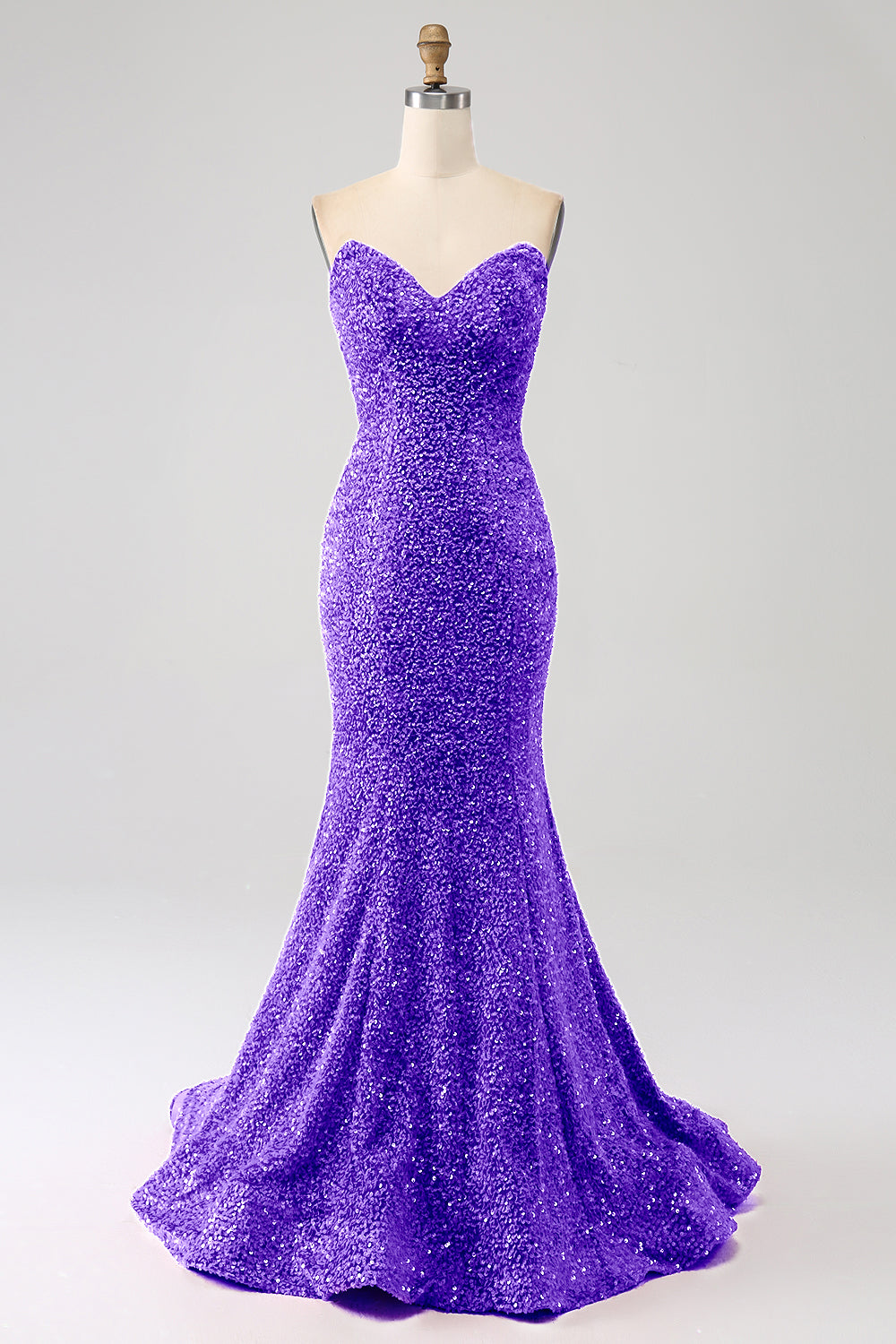 Orange Mermaid Sweetheart Sweep Train Ball Dress With Sequins