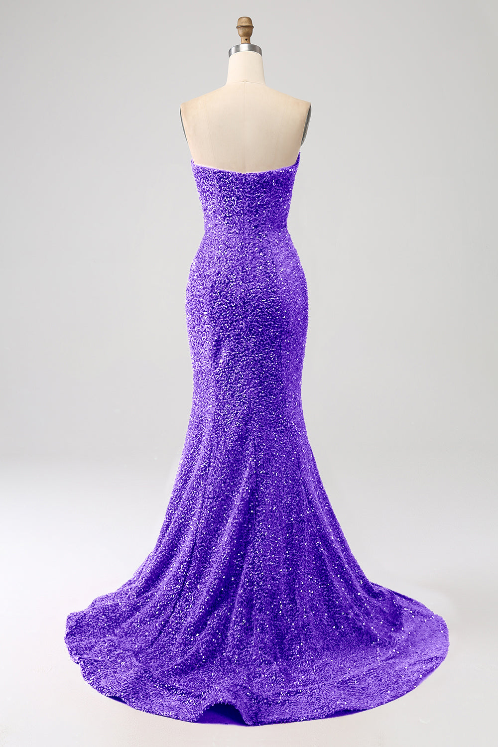 Orange Mermaid Sweetheart Sweep Train Ball Dress With Sequins