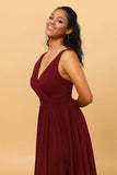Cabernet  A-line Long Chiffon Bridesmaid Dress