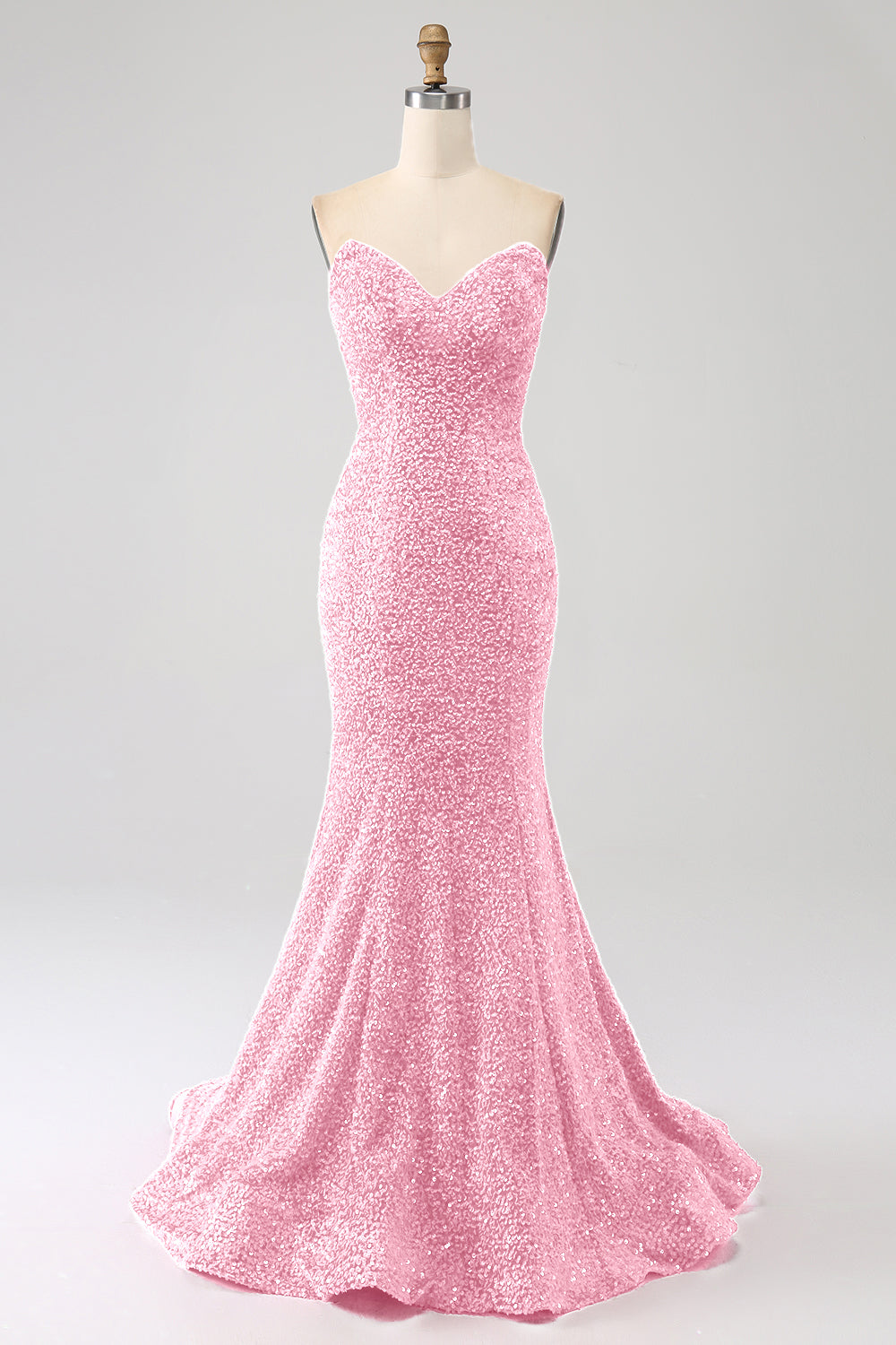 Orange Mermaid Sweetheart Sweep Train Ball Dress With Sequins