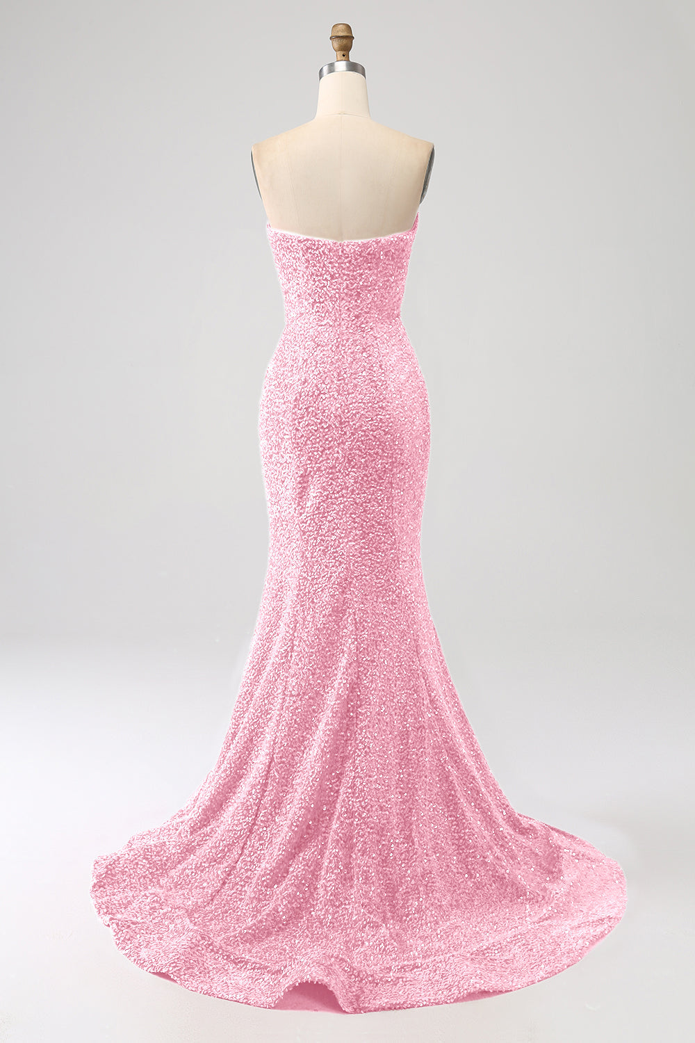 Orange Mermaid Sweetheart Sweep Train Ball Dress With Sequins