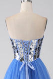 A-Line Sweetheart Mirror Royal Blue Ball Dress