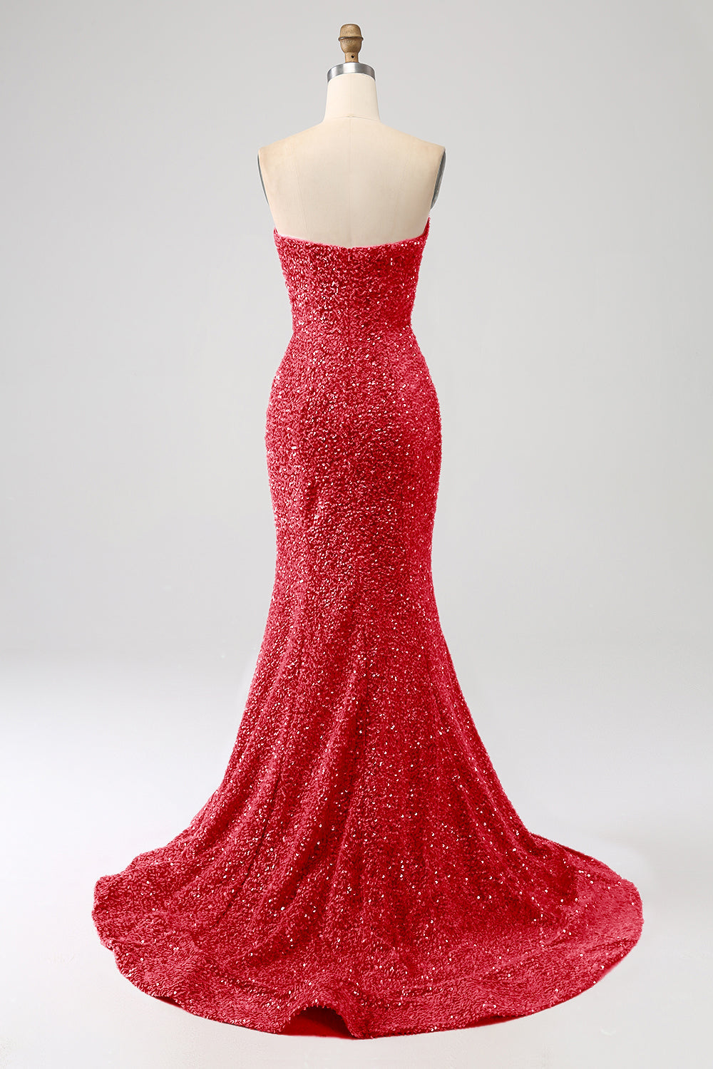 Orange Mermaid Sweetheart Sweep Train Ball Dress With Sequins