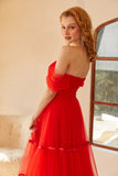 Red Off-the-Shoulder Ball Dress