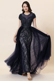 Sparkly Grey Beaded Long Ball Dress
