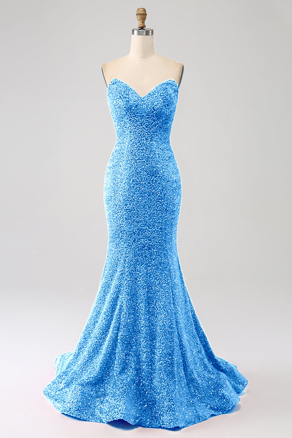 Orange Mermaid Sweetheart Sweep Train Ball Dress With Sequins