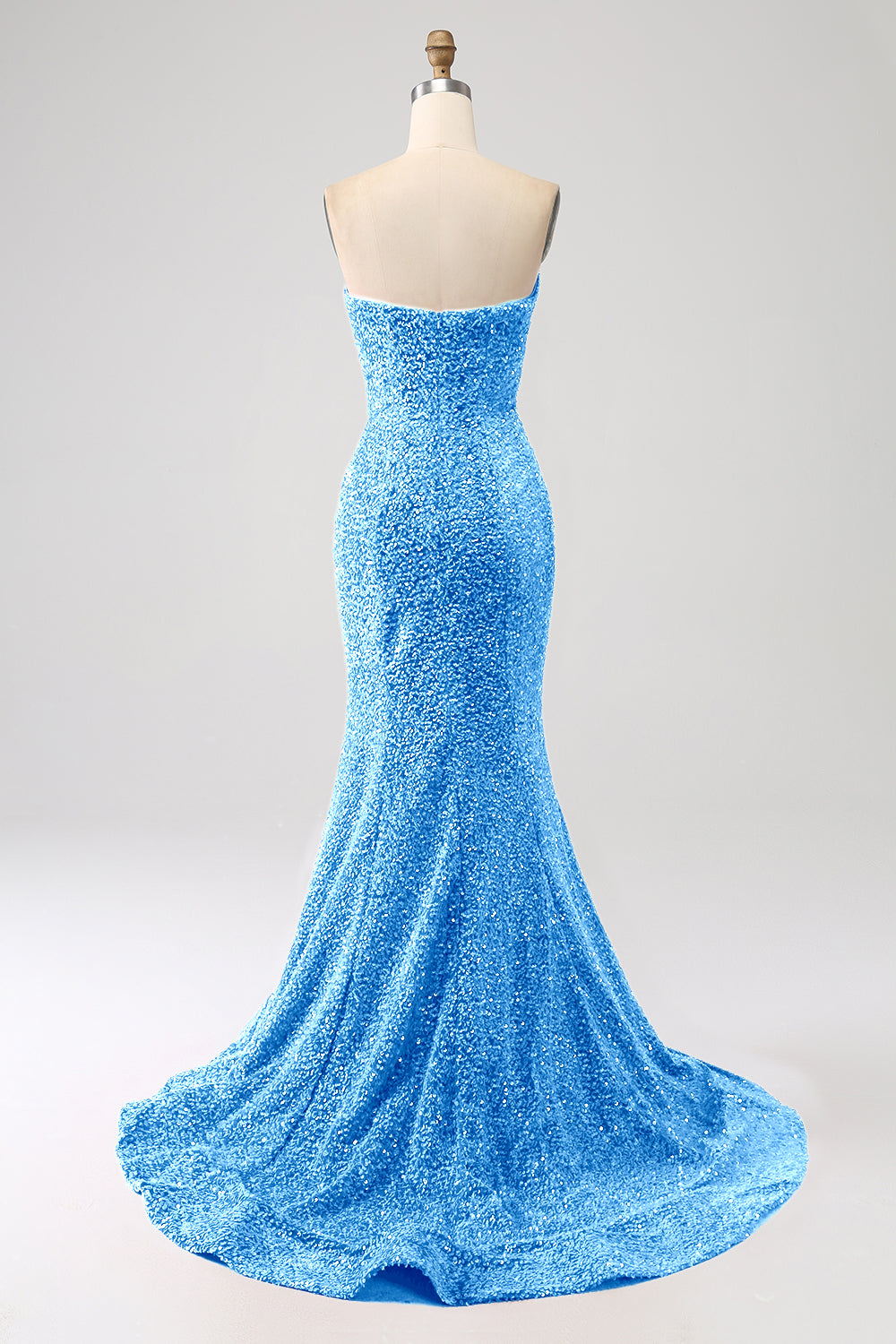 Orange Mermaid Sweetheart Sweep Train Ball Dress With Sequins