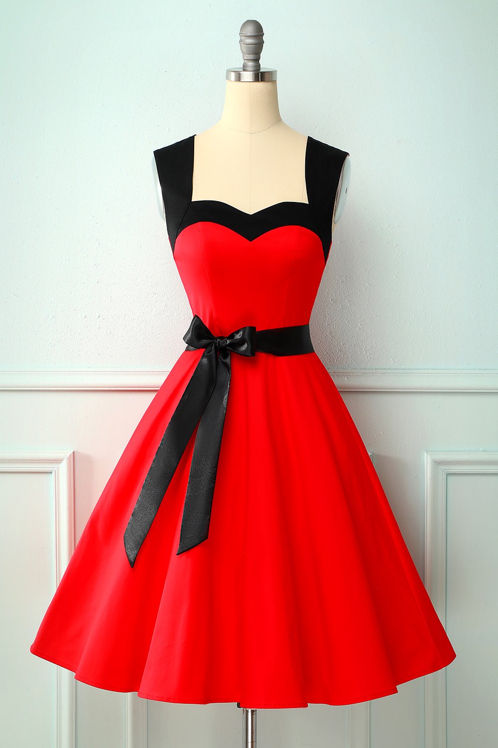 Vintage Red 1950s Style Dress