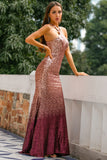 Sequins Halter Ball Dress