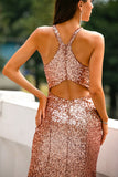 Sequins Halter Ball Dress