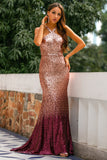 Sequins Halter Ball Dress