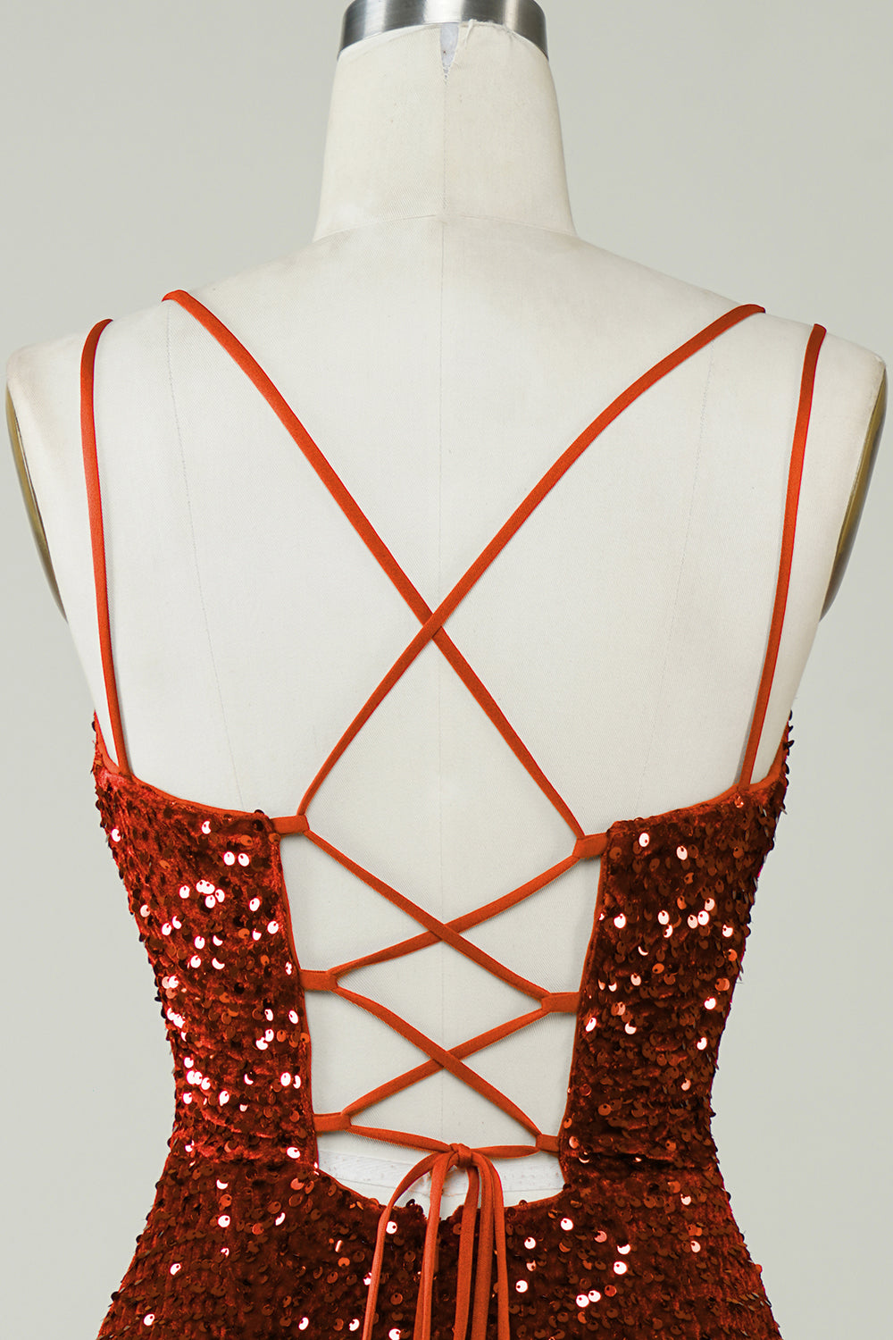 Sheath Royal Blue Sequins Short Cocktail Dress with Criss Cross Back