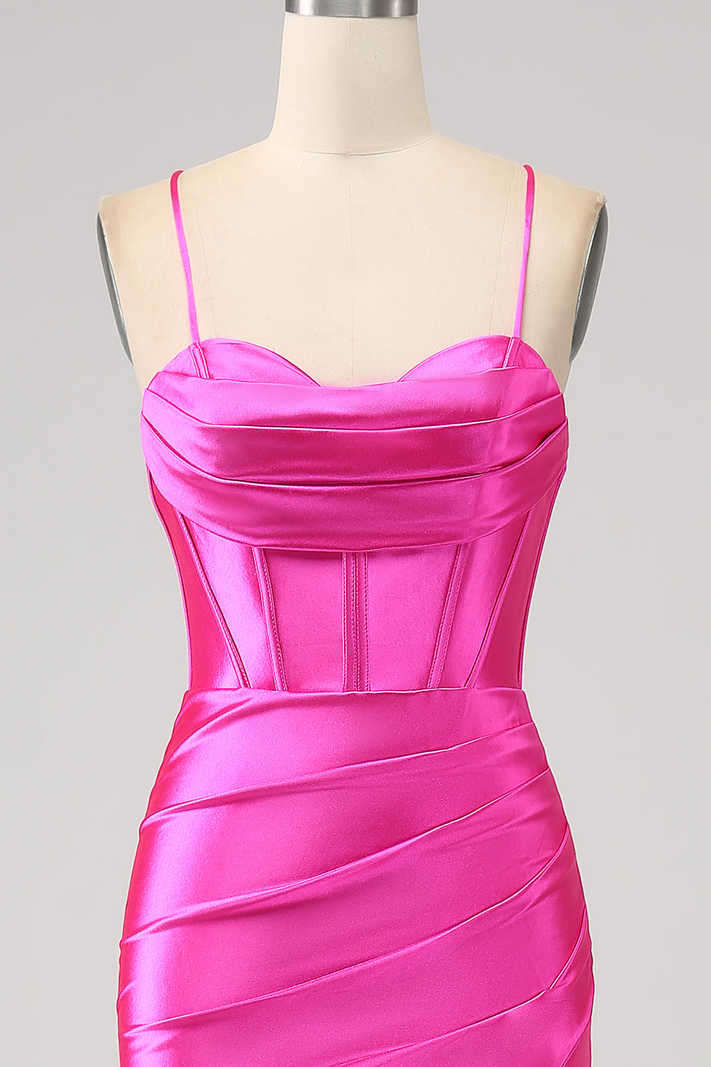 Stunning Red Mermaid Spaghetti Straps Corset Ball Dress with Split Front