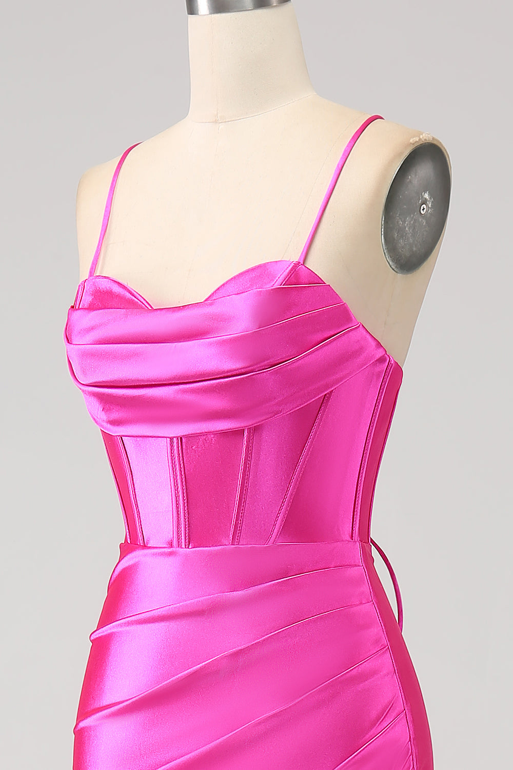 Stunning Red Mermaid Spaghetti Straps Corset Ball Dress with Split Front
