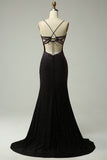 Dark Purple Spaghetti Straps Mermaid Ball Dress with Beading