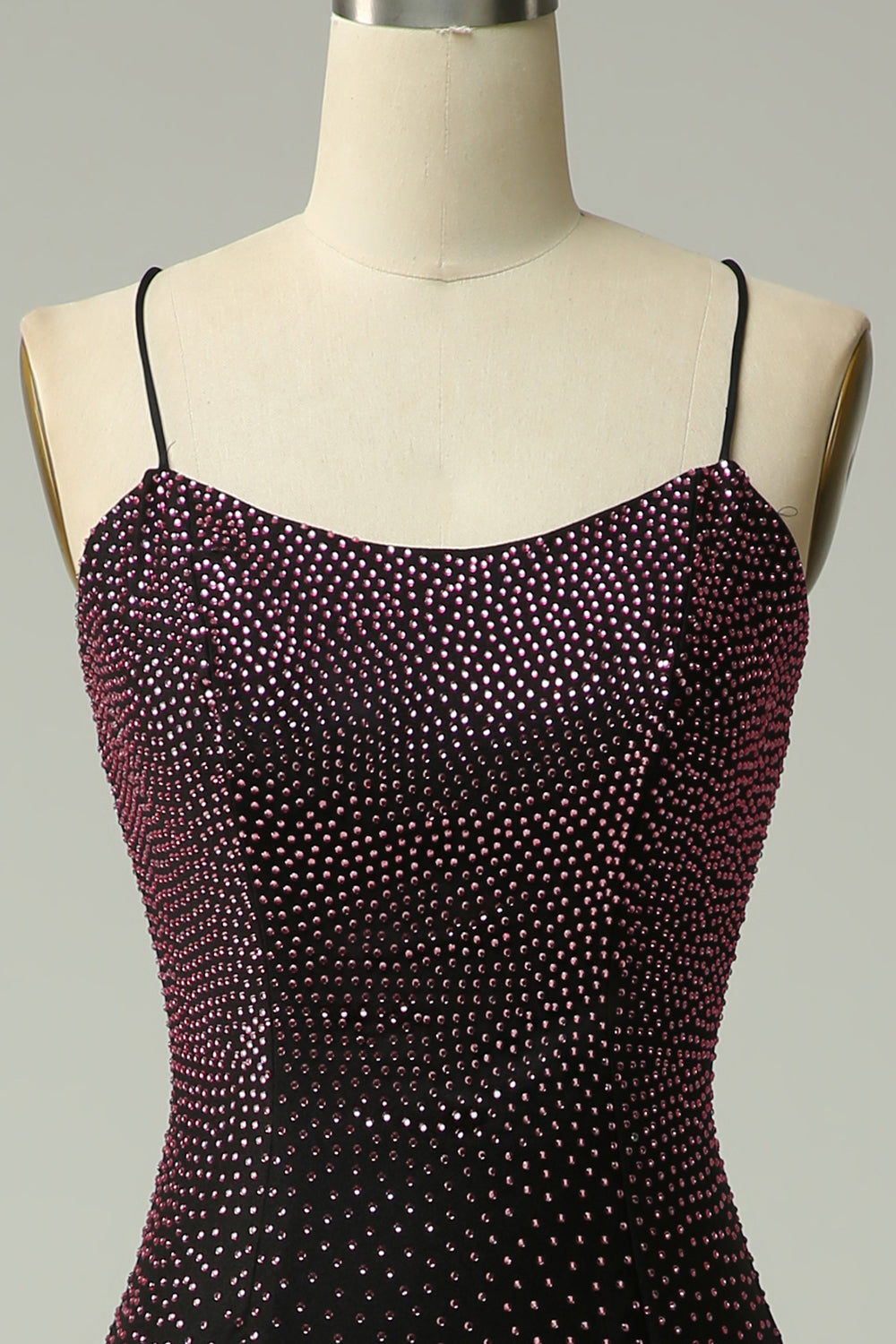Dark Purple Spaghetti Straps Mermaid Ball Dress with Beading