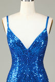 Sparkly Bodycon Spaghetti Straps White Sequin Short Ball Dress