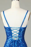 Sparkly Bodycon Spaghetti Straps White Sequin Short Ball Dress