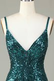 Sparkly Bodycon Spaghetti Straps White Sequin Short Ball Dress