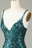 Sparkly Bodycon Spaghetti Straps White Sequin Short Ball Dress