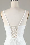 Sparkly Bodycon Spaghetti Straps White Sequin Short Ball Dress