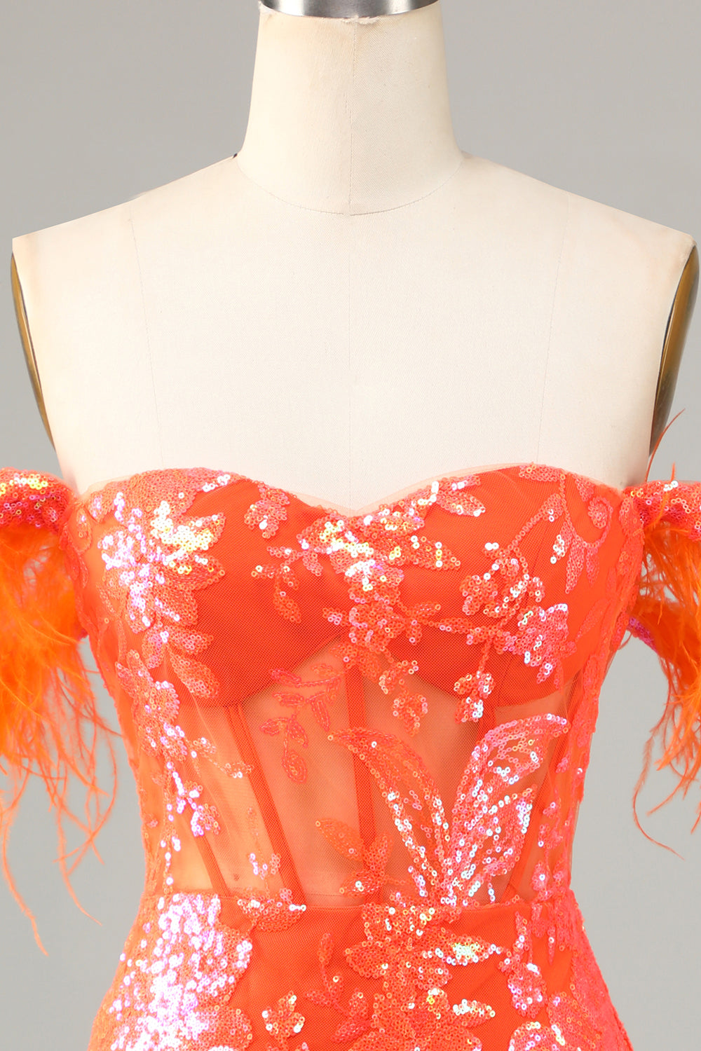 Blue Gorgeous Sheath Off the Shoulder Short Cocktail Dress with Feather