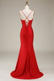 Lilac Mermaid Spaghetti Straps Satin Ball Dress with Corset
