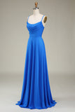 Hot Pink Spaghetti Straps A-Line Ball Dress with Pleated