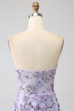 Lavender Mermaid Sweetheart Strapless Corset Ball Dress with Beading