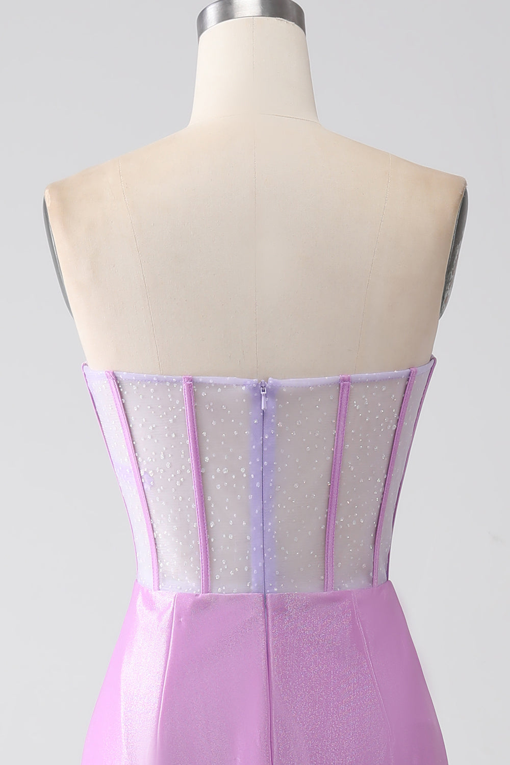 Lilac Mermaid Sweetheart Strapless Corset Ball Dress with Slit