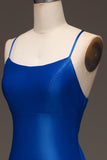 Simple Royal Blue Satin Mermaid Long Ball Dress