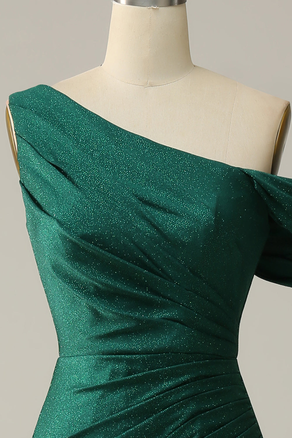 Mermaid One Shoulder Dark Green Long Ball Dress