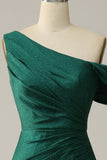 Mermaid One Shoulder Dark Green Long Ball Dress