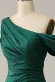 Mermaid One Shoulder Dark Green Long Ball Dress
