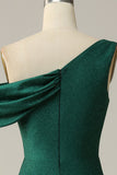 Mermaid One Shoulder Dark Green Long Ball Dress