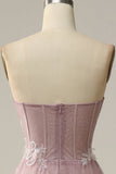 A Line Sweetheart Grey Purple Long Ball Dress with Appliques