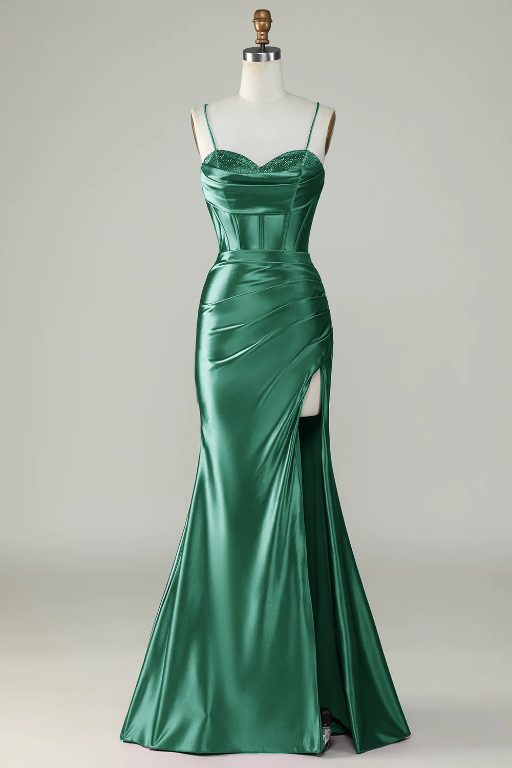 Royal Blue Mermaid Spaghetti Straps Long Ball Dress With Slit