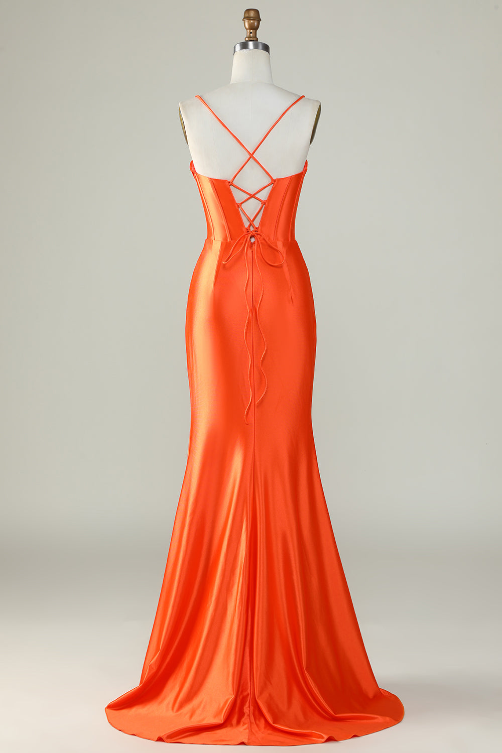Dark Purple Spaghetti Straps Mermaid Long Ball Dress With Slit