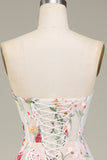 A-Line Sweetheart Long Corset Ball Dress With Flower