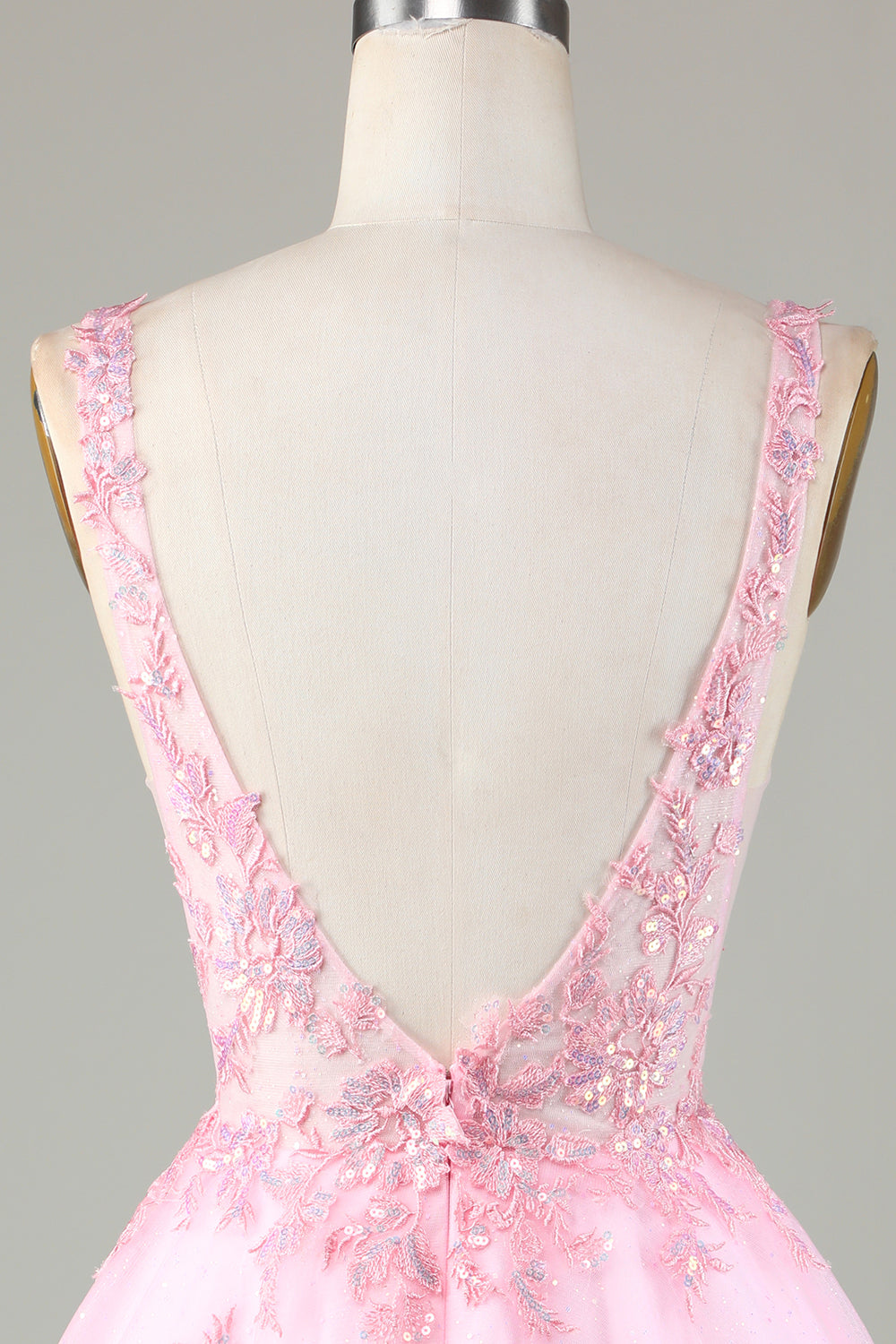 Pink Glitter Cute Short Ball Dress with Appliques