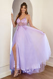Purple Beading Tulle Ball Dress
