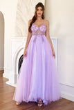 Purple Beading Tulle Ball Dress